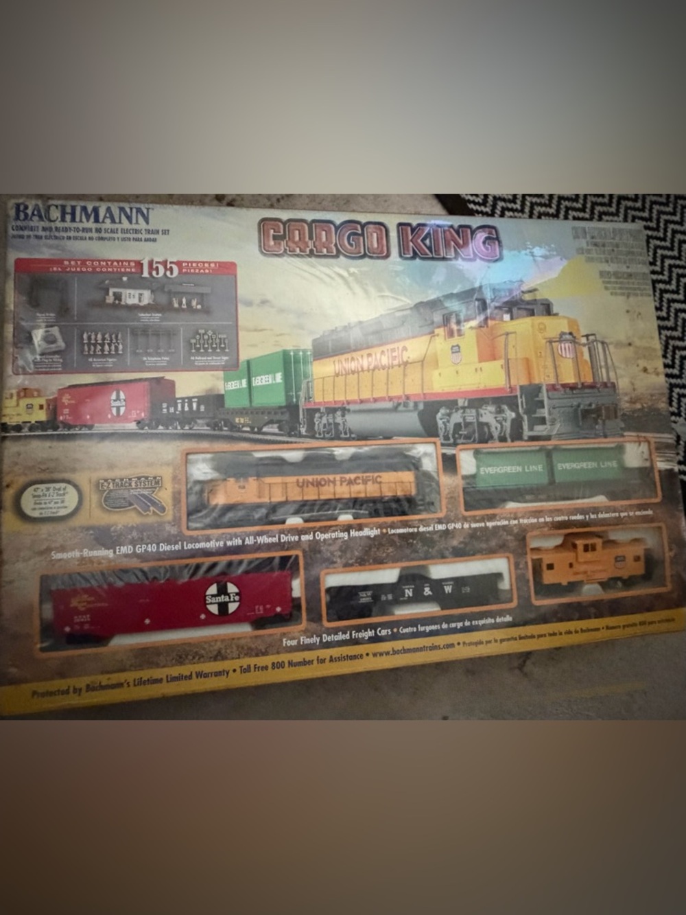 Bachmann Cargo King Union Pacific Yellow Toy Train Set